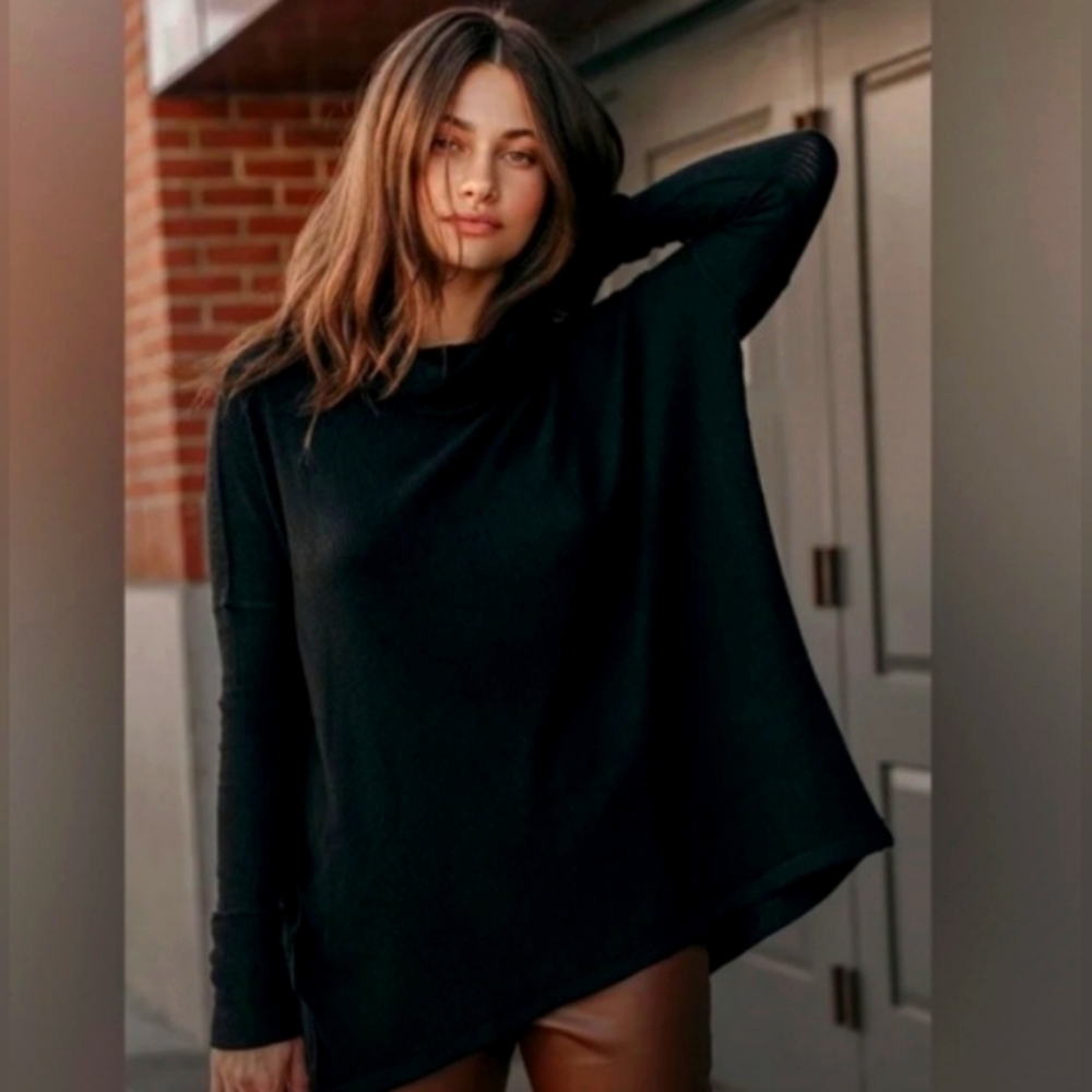 Free People Juicy Long Sleeve Waffle Knit Thermal Tunic